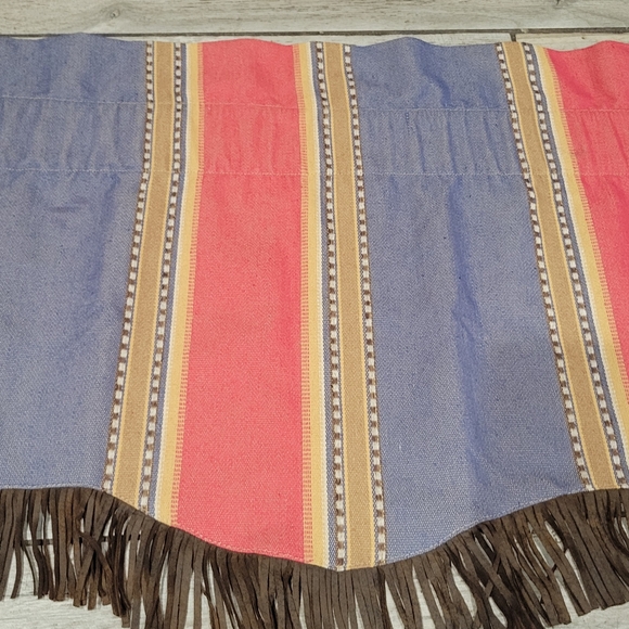 Hi End Accents fringed valance pair  Southwest Cowboy Aztec Ranch 84 x 18 - Picture 7 of 12